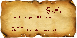 Zeitlinger Alvina névjegykártya